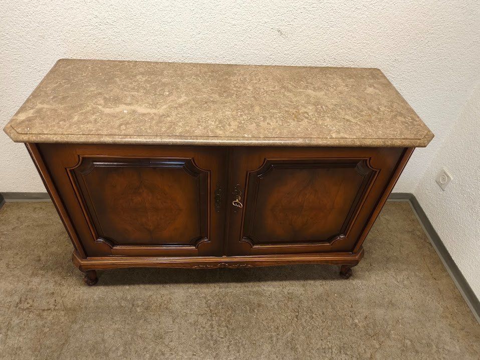 Commodes: Vintage Kommode Nussbaum mit Marmorplatte 125x82x48cm – D'occasion à Toffen par Immo-Erben 2