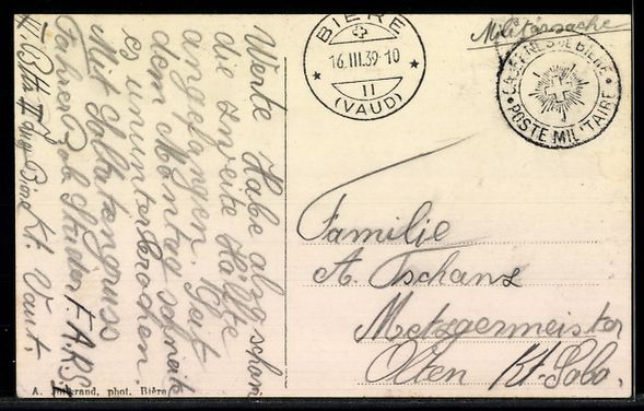 Cartoline postali: AK Bière /Vaud, Les Casernes – Usato da Berlin venduto da bartko-reher 1