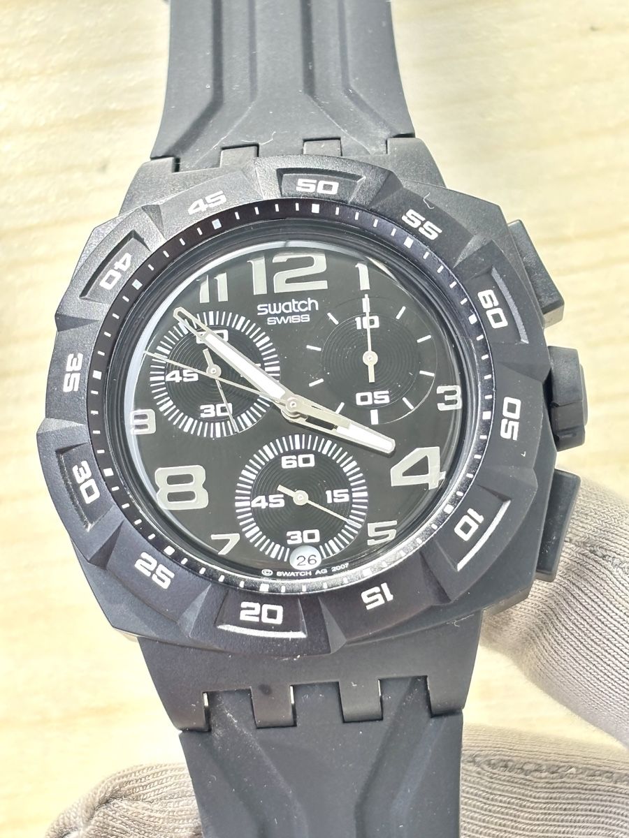 Swatch Uhren: Swatch Chronograph schwarz gebraucht – Gebraucht aus Grenchen von chththl 6