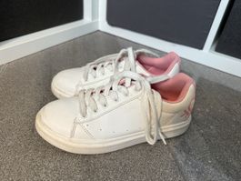 Schöne bequeme Benetton Sneaker, Gr. 35, Weiss-rosa