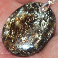 Anhänger L-6187 – Mica Schist Glimmerschiefer Cabochon 20x16