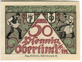 Notgeld "50 Pfennig. Oberlind (Sonneberg) 1920"