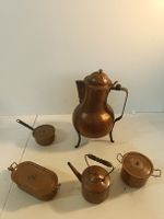 Alte Kupfer Kochutensilien-Set, Vintage, 5teilig. (nov256)