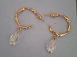 Vintage Ohrringe mi Aurora Borealis Anhänger