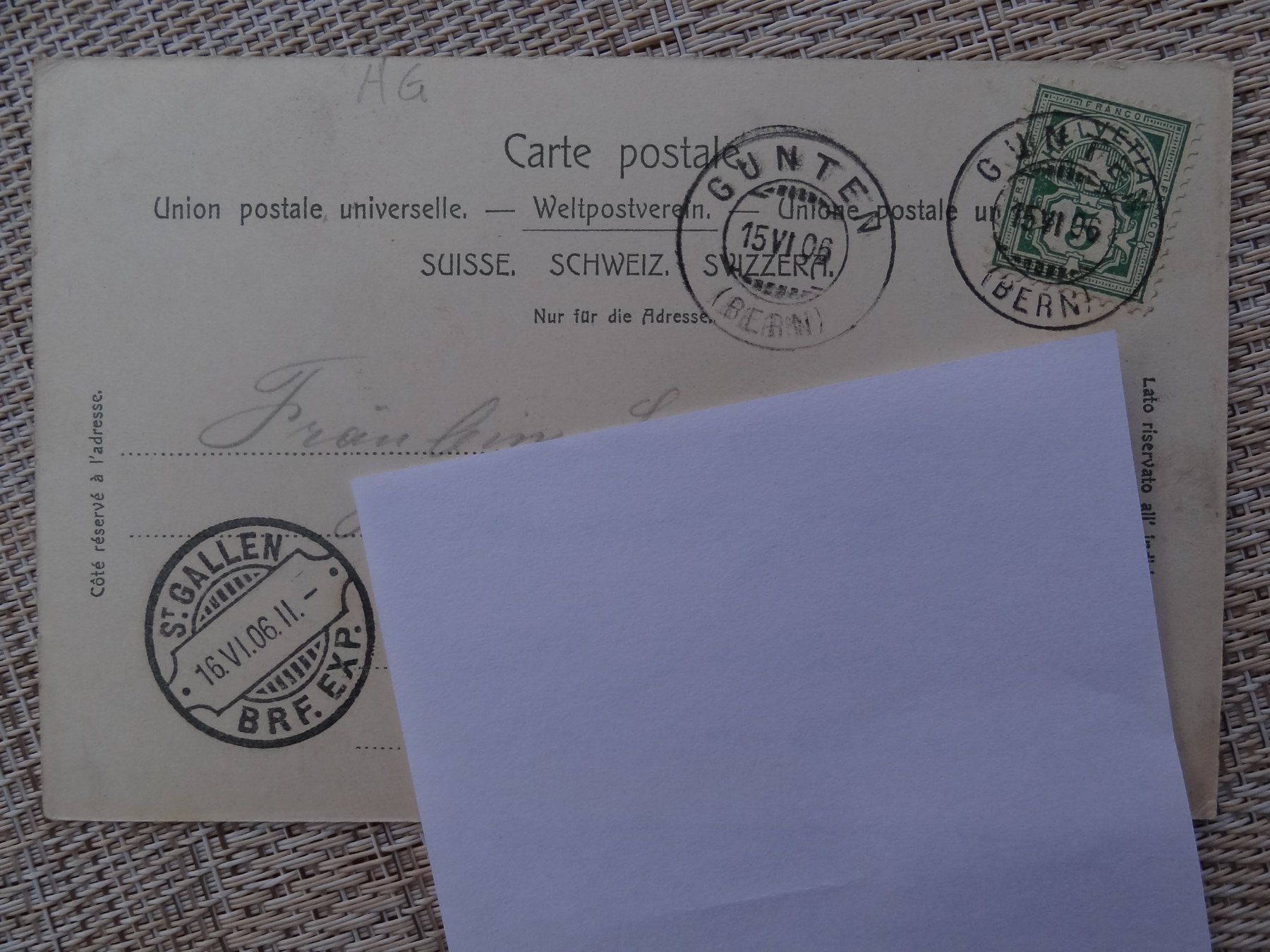 Cartoline postali: Oberhofen - 1906 – Usato da St Léonard venduto da Riglin 1