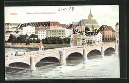 Basel, Neue mittlere Rheinbrücke mit St