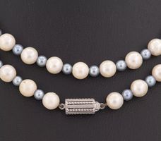 Collier de perles bicolore or