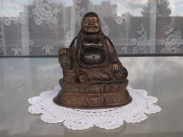 Alte asiatische Bronze Skulptur Figur *BUDDHA* Glücksbuddha