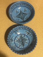 Joli lot de 2 bols en céramique bleus