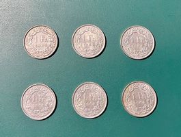 1 Franken Silber 6 stuck 1963-64