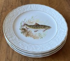 Speiseteller 3 Stck. Fischmotiv Mitterteich Germany Porz.