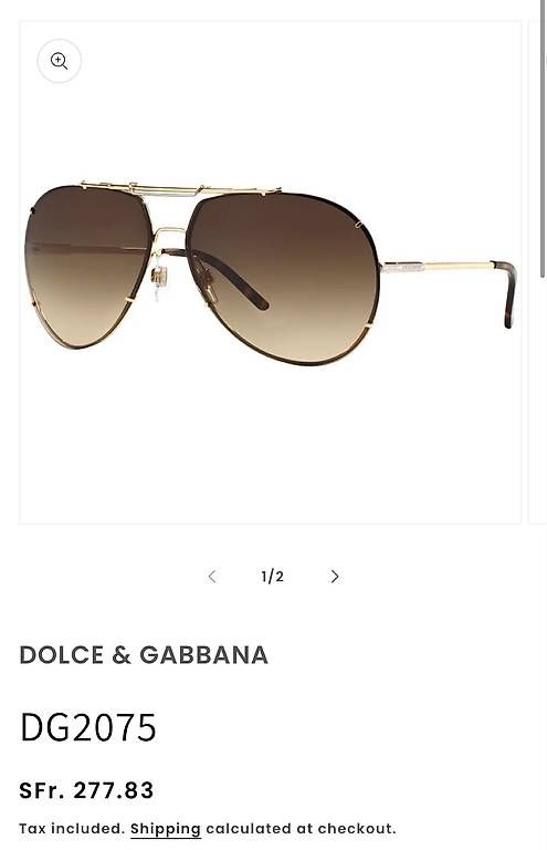 Dolce & Gabbana Brillen & Gläser: DOLCE & GABBANA Pilotenbrille – Gebraucht aus Küsnacht ZH von kre.mart 4