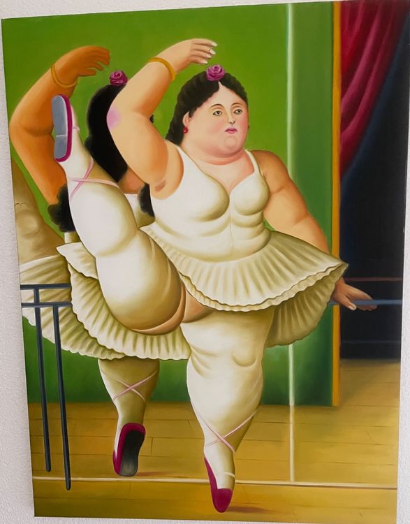 Fernando Botero Acryl auf Leinwand “ Dancers at the Bar” han (Gebraucht ...