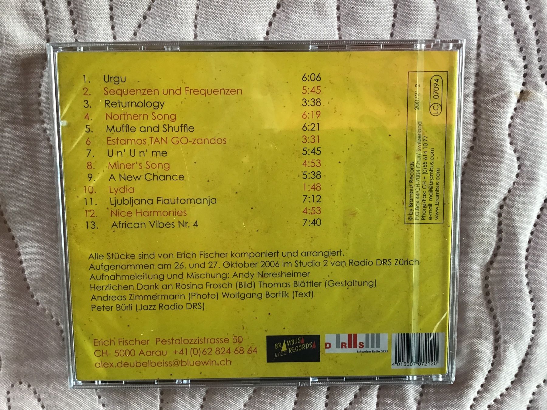 CD: Erich Fischer Quintett - Lydia - CD – Nuovo e nell'imballaggio originale da Rüti ZH venduto da Wernika1 1
