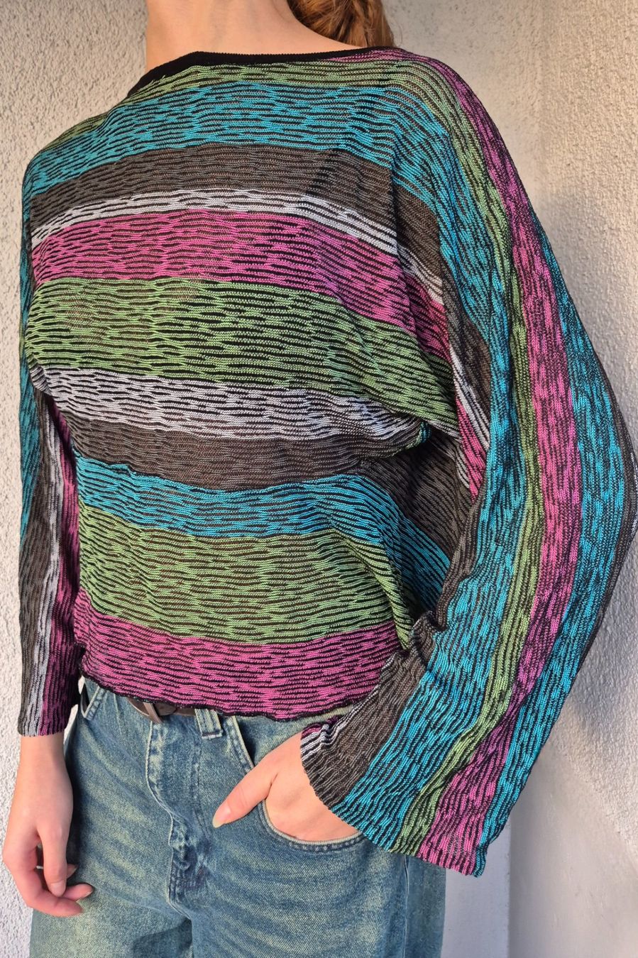 Maglioni & Felpe: PULLOVER PULLI WEIT GESCHNITTEN S 36 BUNT VINTAGE TOP SHIRT – Usato da Elsau venduto da the-colorful-side 4