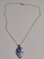 Silber-Halskette mit Paua Abalone Muschel Anhänger #A8