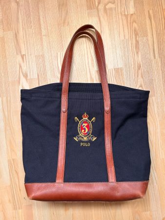 Polo Ralph Lauren Tasche dunkelblau Leder guter Zustand
