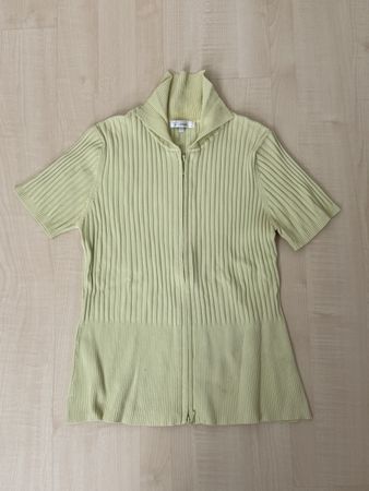 Vintage Ribbed Kurzarm-Pullover