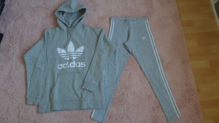 Adidas Set Hoodie und Leggings grau Grösse S und M