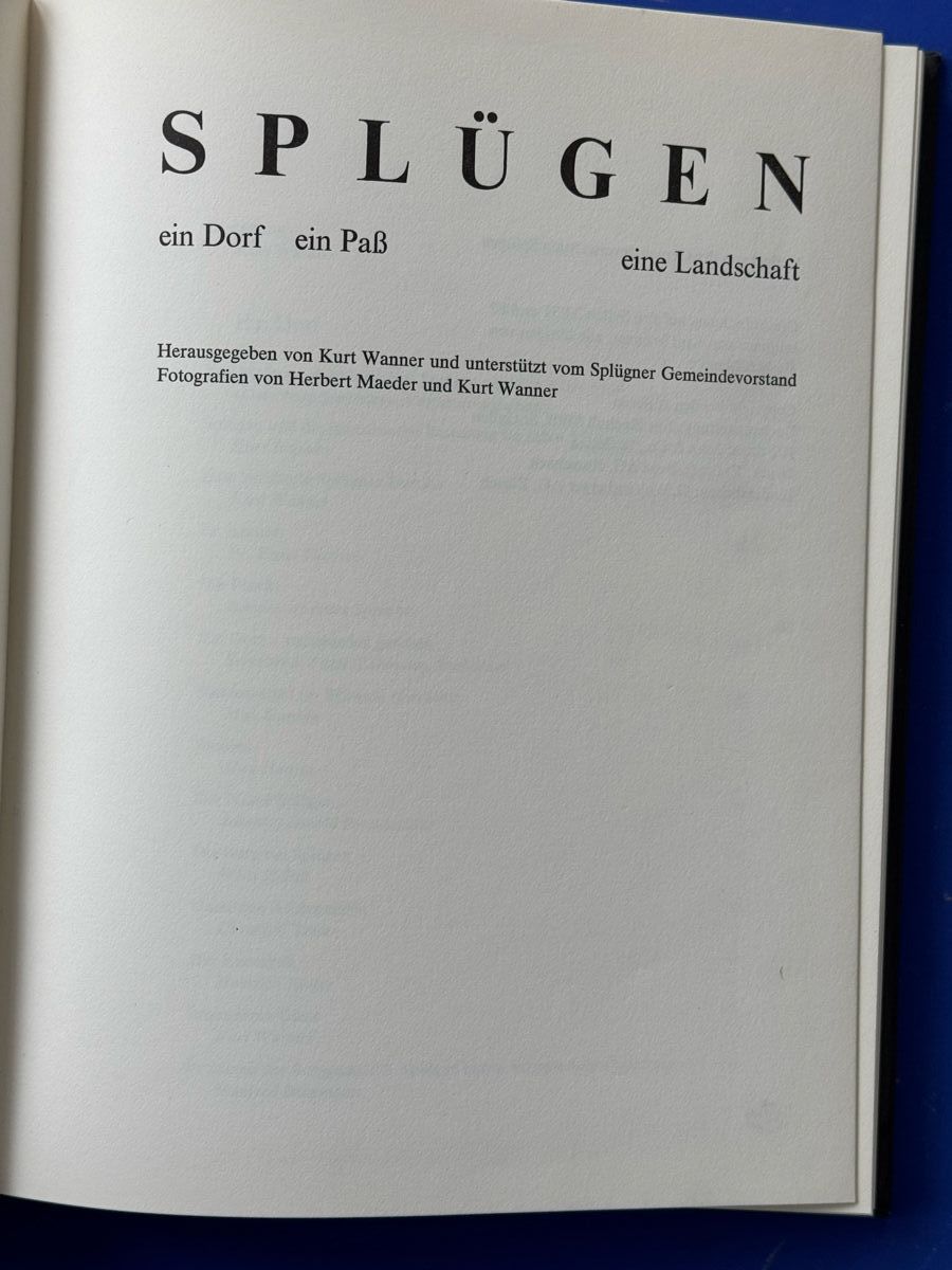 Libri: Splügen. Ein Dorf, ein Pass, eine Landschaft – Usato da Adliswil venduto da buch_und_kunst 1