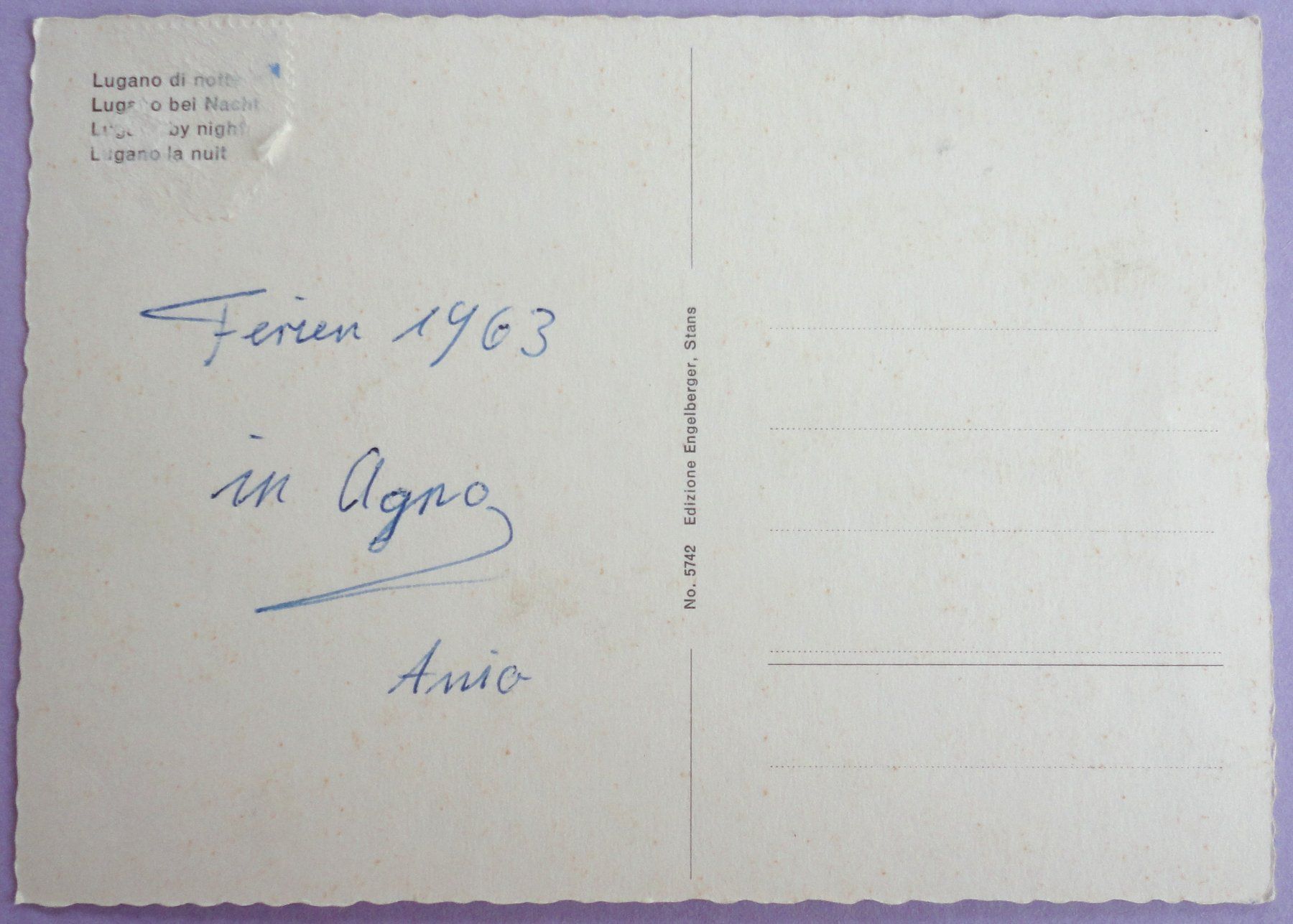 Cartoline postali: Lugano di notte – Difettoso da Fétigny venduto da Billy2miny 1