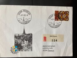 Schweiz 1982 R-Brief 1.1 Fr. St-Pierre Genf 2034 Peseux