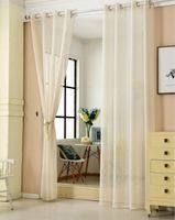 2Stk. Gardine Transparent Leinenoptik Ösen creme 140x225