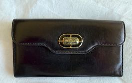 Portefeuille Bulgari en cuire noir