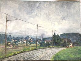 Grosses Gemälde - Öl auf Leinwand - "Forch-Egg" - WEK 1959