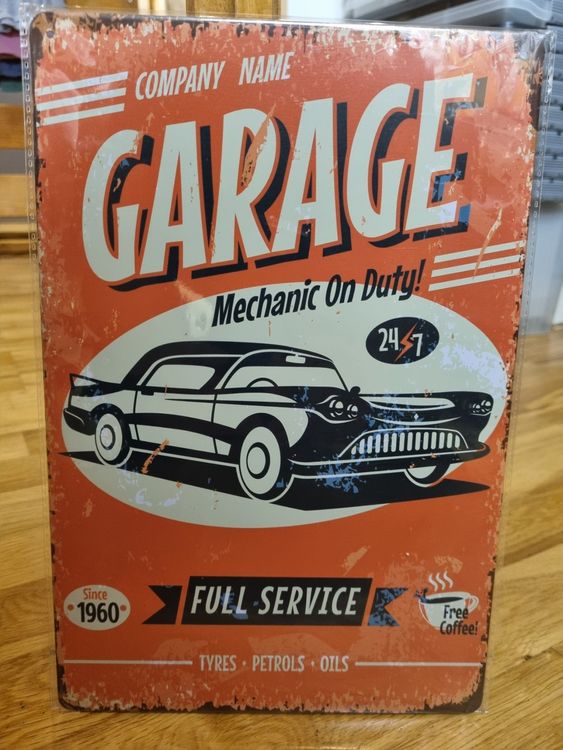 Lot de 5 plaques en tôle décoratives rétro pour garage