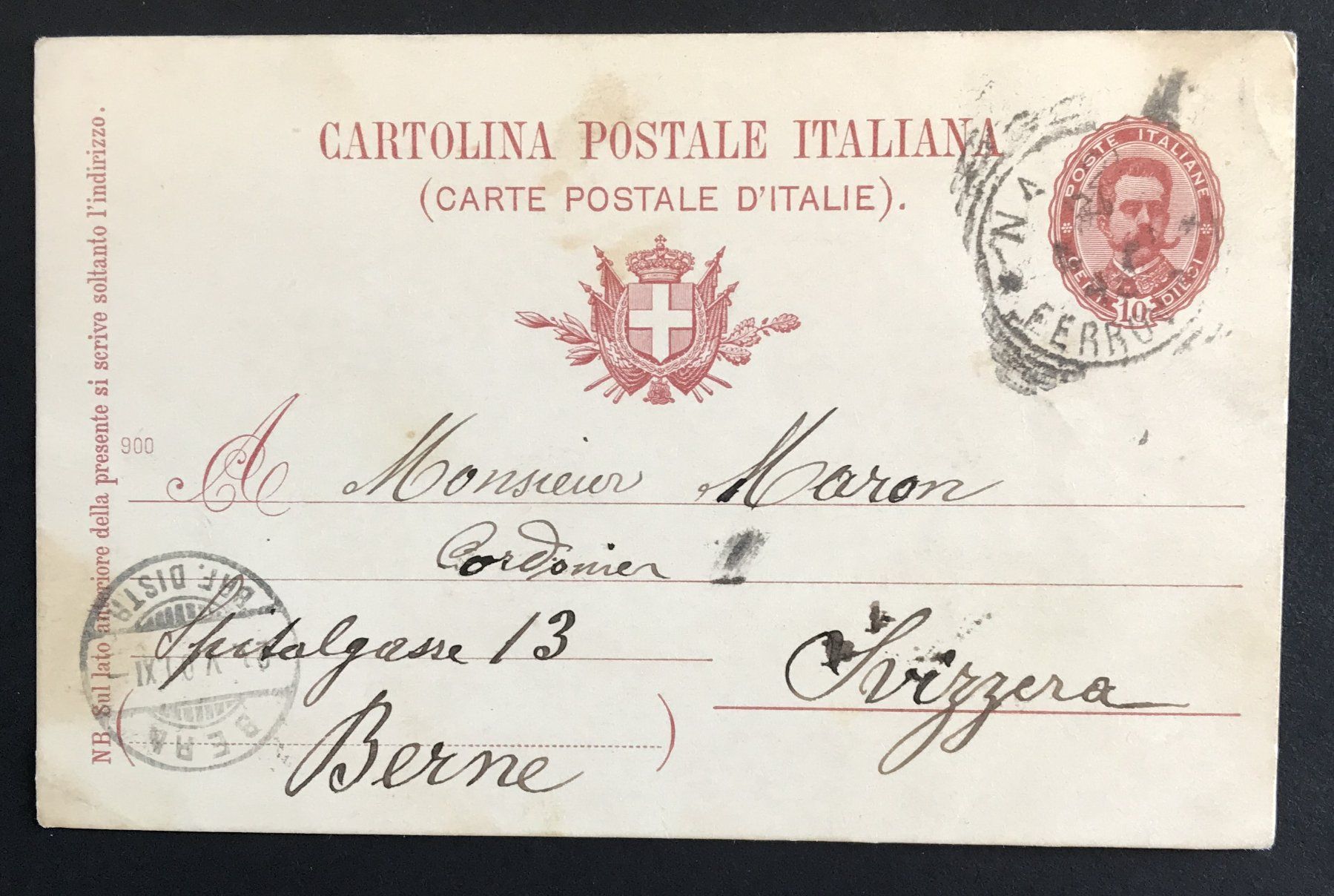 Tutti i francobolli: ANTIKE POSTKARTE ITALIEN – Usato da Ostermundigen venduto da Kari1937
