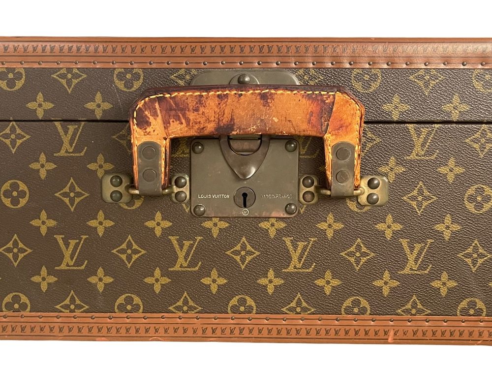 Valise Louis Vuitton Bisten 80 cm en toile monogram et cuir naturel