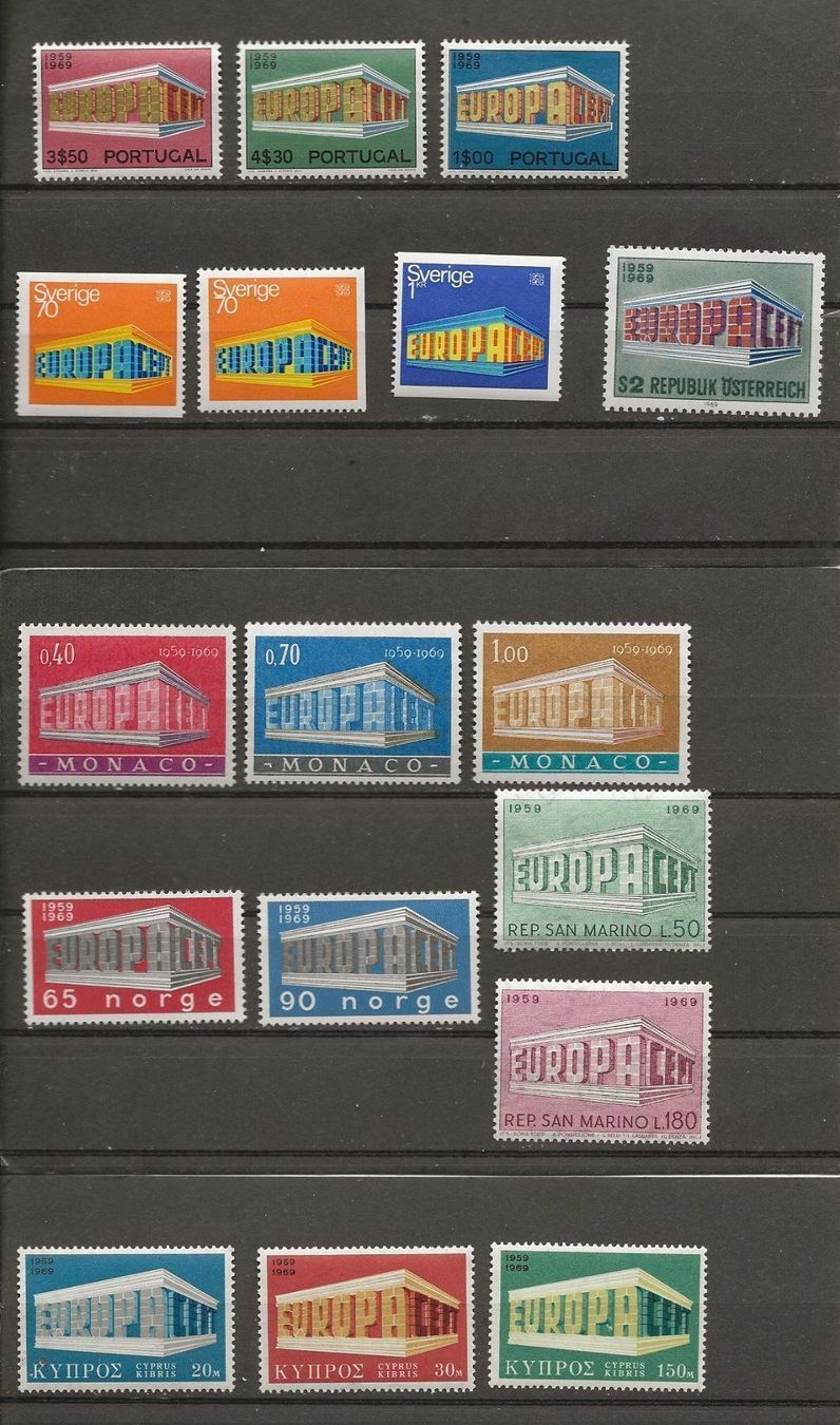Tutti i francobolli: Europa tous les pays 1969 ** – Usato da Sion venduto da PierreP01