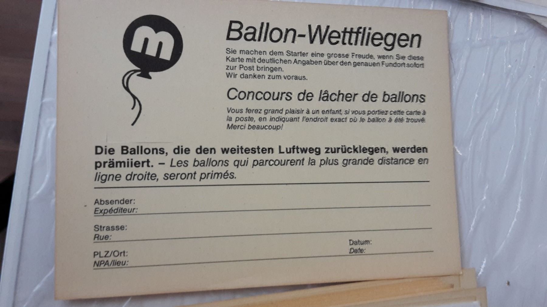 Cartoline: BALONWETTFLUGKARTEN● – Nuovo (secondo la descrizione) da Schwarzenburg venduto da Flamingo07