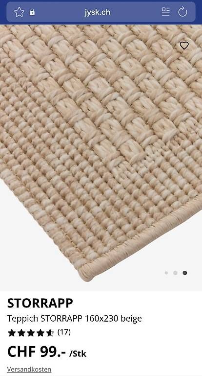 Jysk Tappeti: Teppich JYSK neuwertig 160x230 – Usato da Wängi venduto da Bibo4. 4