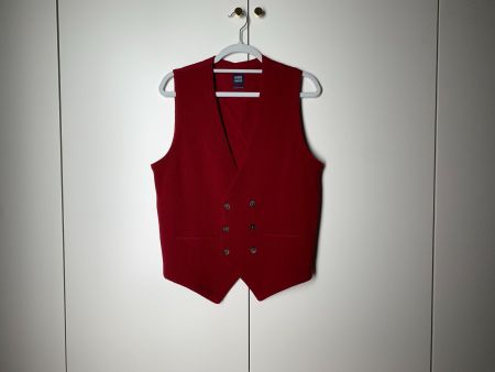 Boggi Double-Breasted Waistcoat Extrafine Merino, Red, M