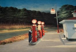 Edward Hopper Gas 1940, 60 x 69 cm, rare , 1988 USA !