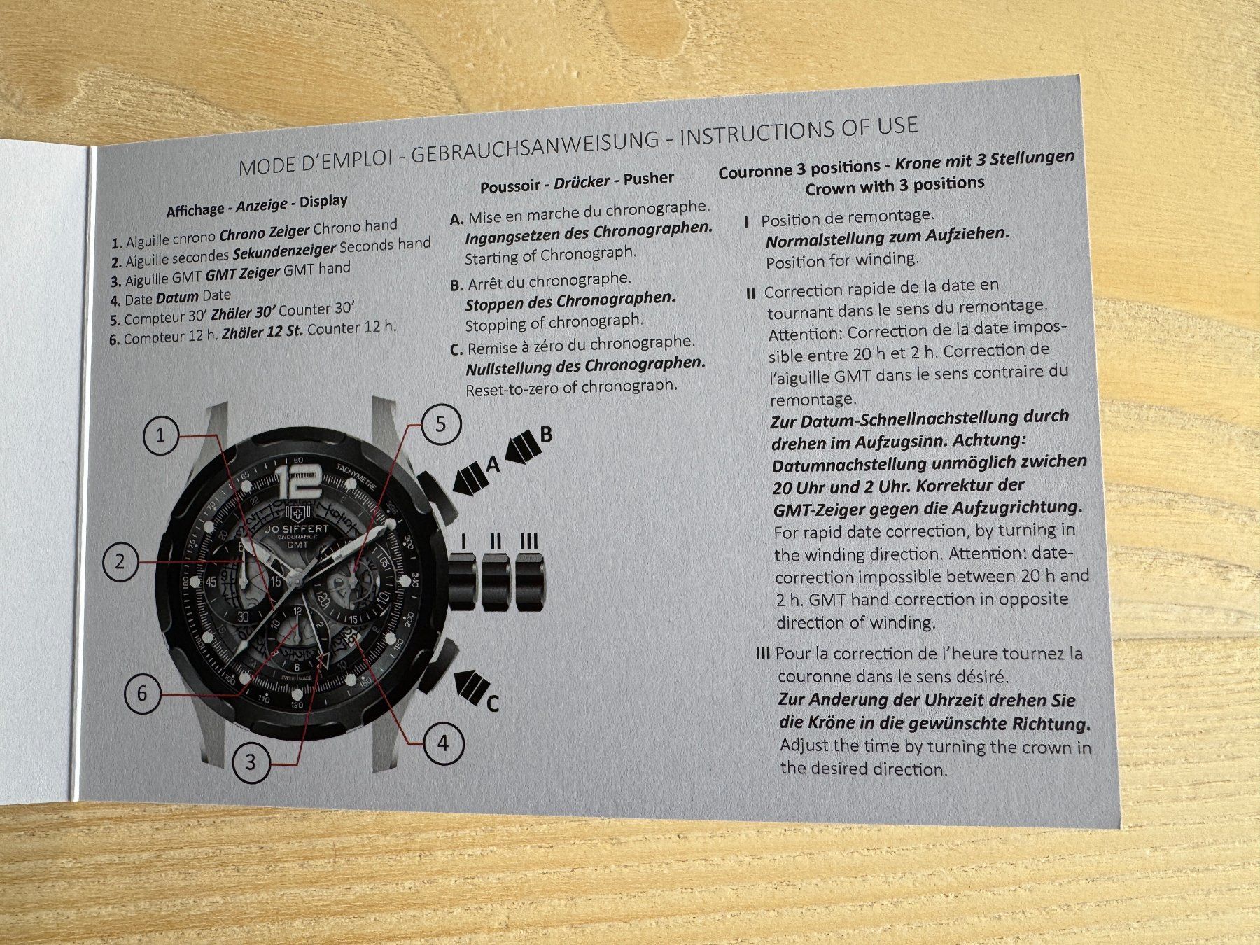 Orologi: Jo Siffert Chronograph endurance GMT Edition limitée – Usato da Vuadens venduto da 0vomaltine 8