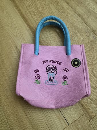 Handtasche pink blau mit Aufdruck "MY PURSE" Kinder