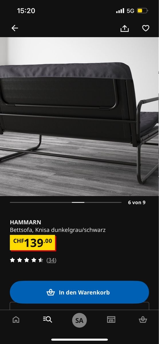 Sofas: HAMMARN IKEA Klappbett/sofa – Neuf (Voir description) à Einsiedeln par sandramon 5