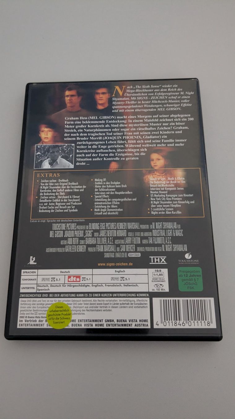 Tutti i DVDs: Signs / Zeichen (DVD) – Usato da Würenlos venduto da Sandler 1