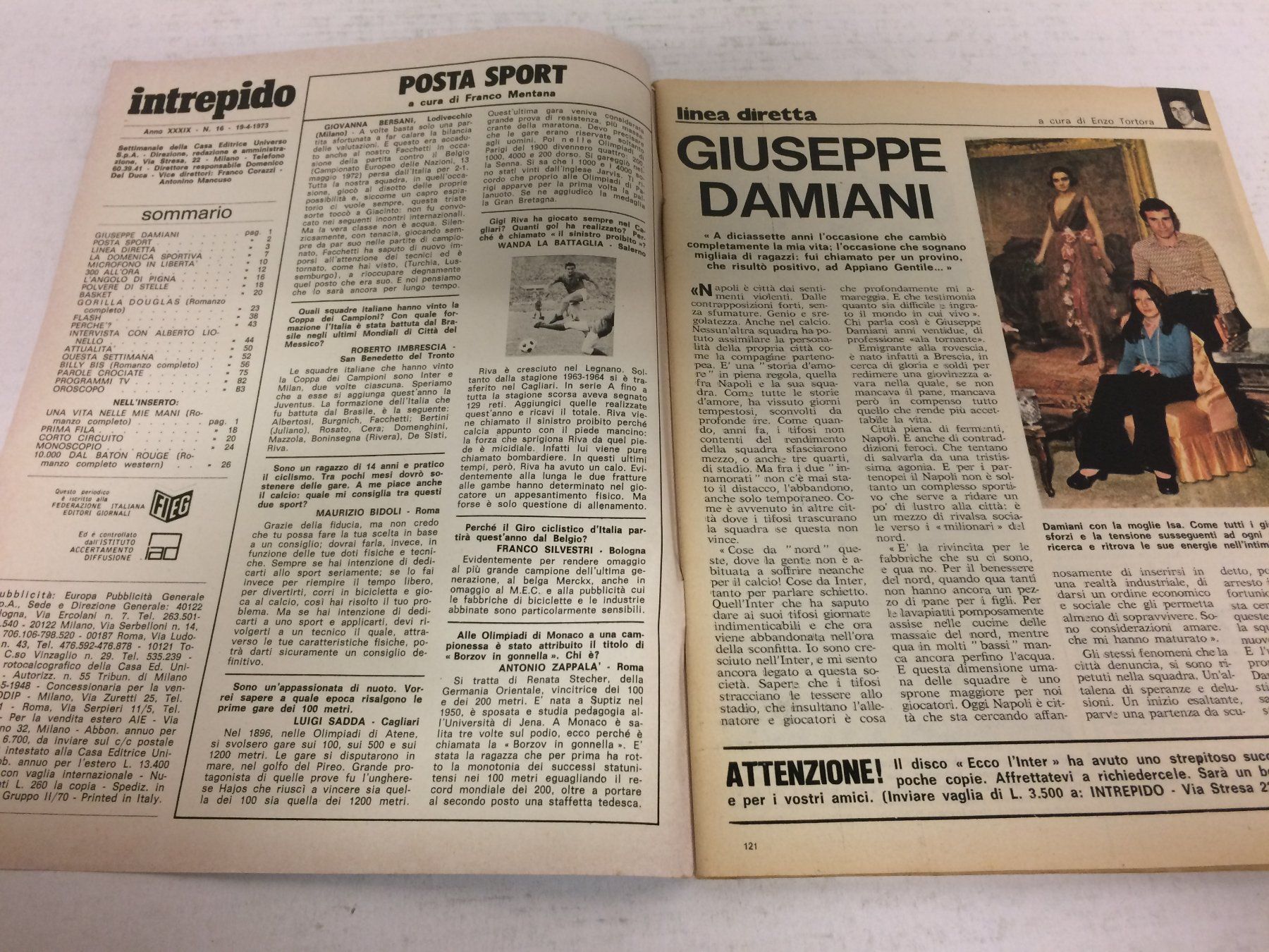 Riviste & Magazine: INTREPIDO # 16 1973 Damiani Vanoni lancia Beta Billy Bis – Usato da Vezia venduto da Aquarius_Age 1