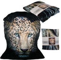 Kuscheldecke Tiermotiv  Leopard 200x150cm