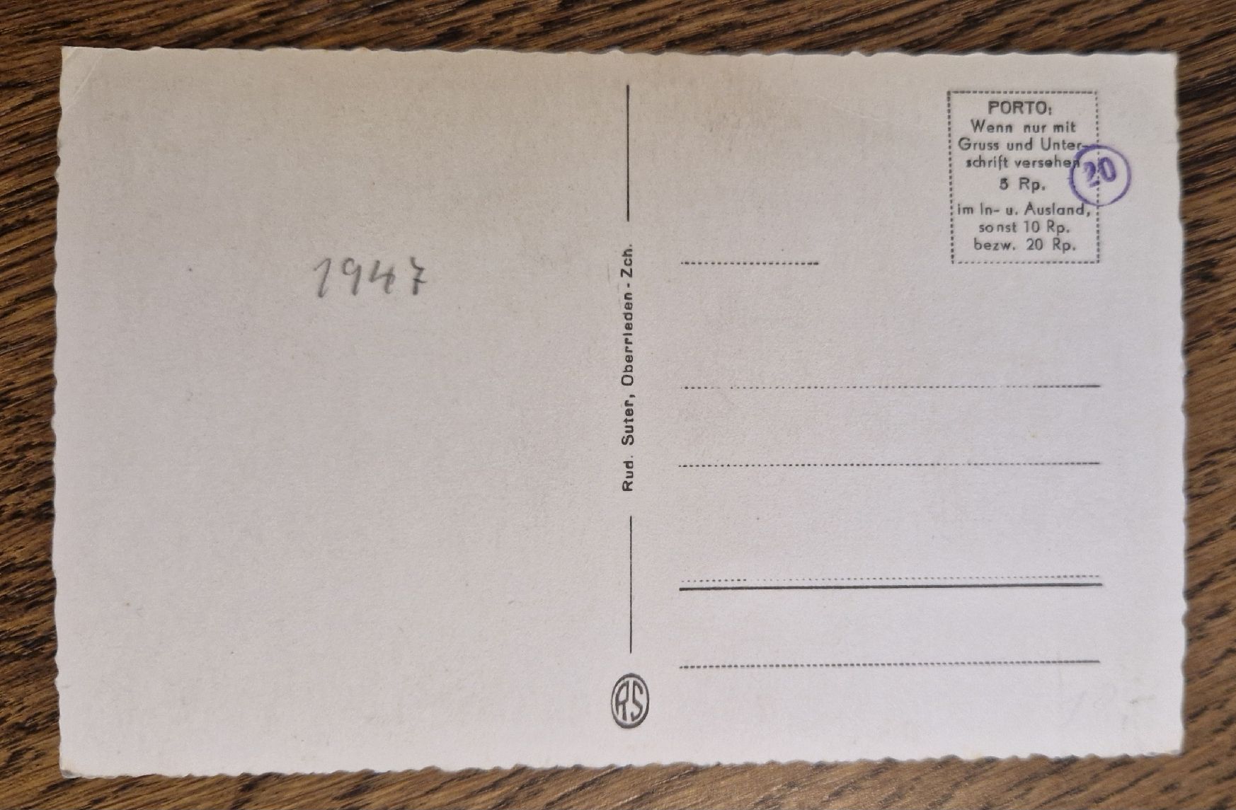 Ansichtskarten: Winterthur 1947 – Gebraucht aus Ebikon von Donar50 1