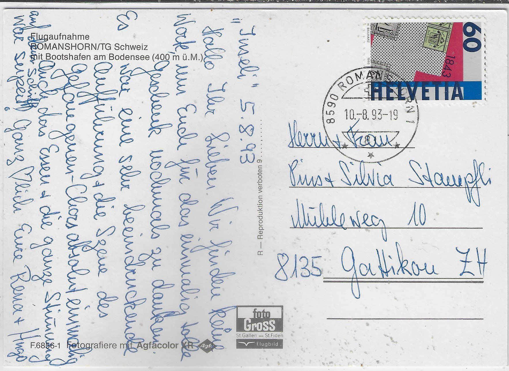 Cartoline postali: Flugaufnahme Romanshorn – Usato da Ettingen venduto da Kartenplanet 1