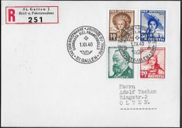 1940 R/Karte Serie ST. GALLEN Tag d. Briefm. Sonder-o ab 1.-