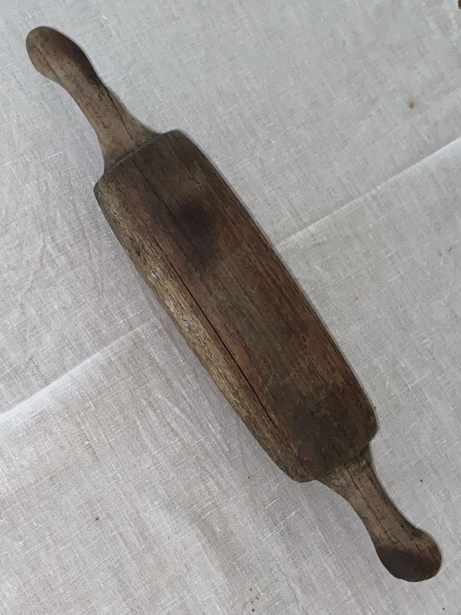 Küchengeräte: Antikes Nudelholz aus Holz, ca. 40cm – Gebraucht aus Düdingen von Reconflo
