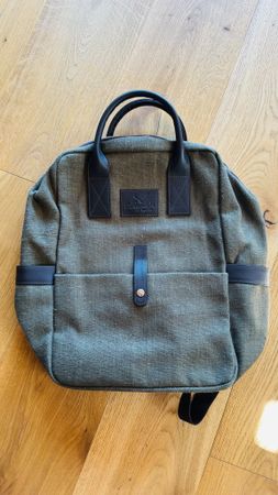 Sac à dos Breguet toile et cuir kaki bon état