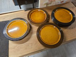 11 Handmade flache Speise Teller Gallo Provence