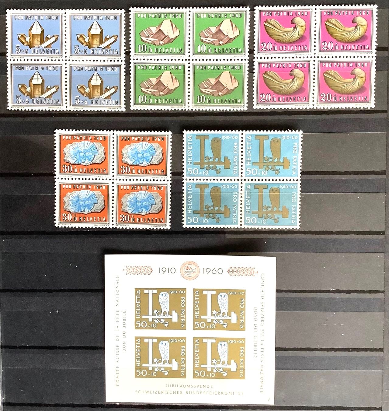 Tous les timbres: 1960 Pro Patria Viererblock + Euler Block ** – Neuf (Voir description) à Liestal par Skunk02